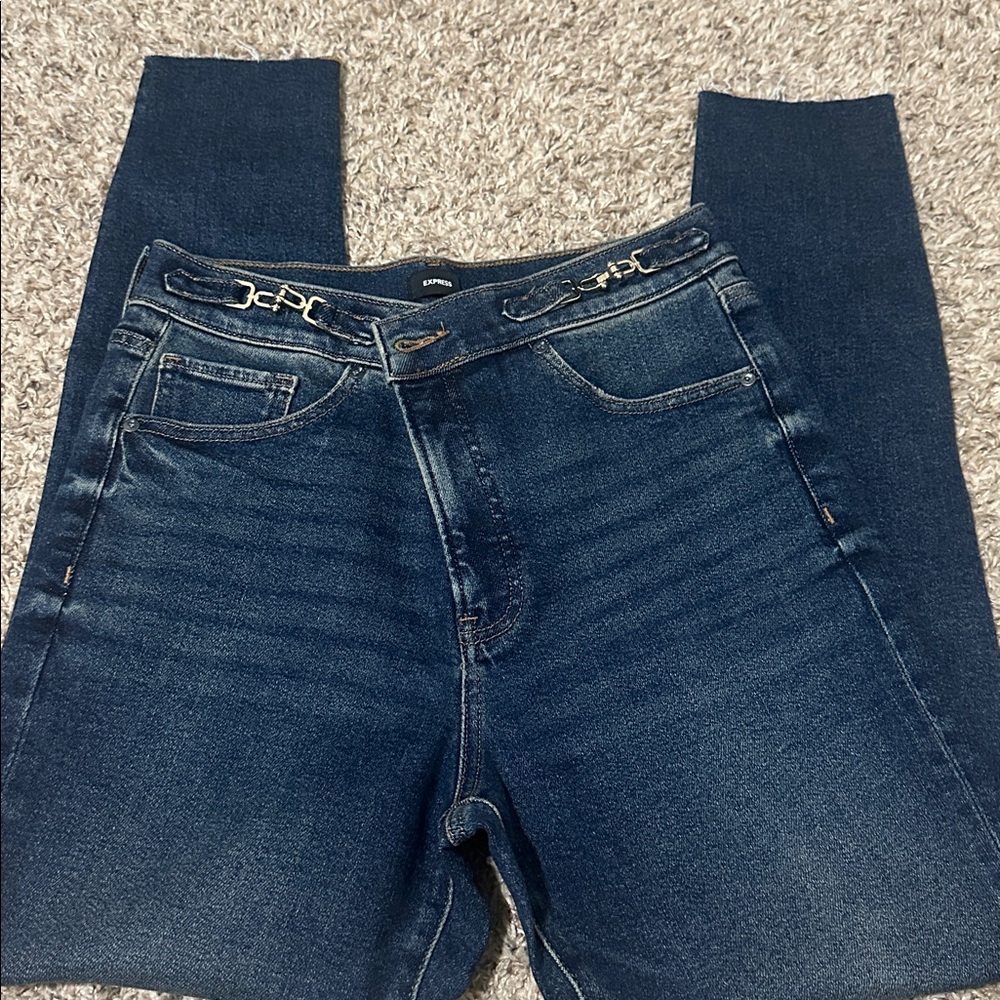 Express Dark Blue Skinny Jeans